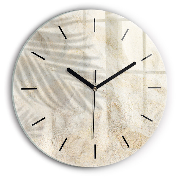 Orologio rotondo in vetro Sabbia ombra palma