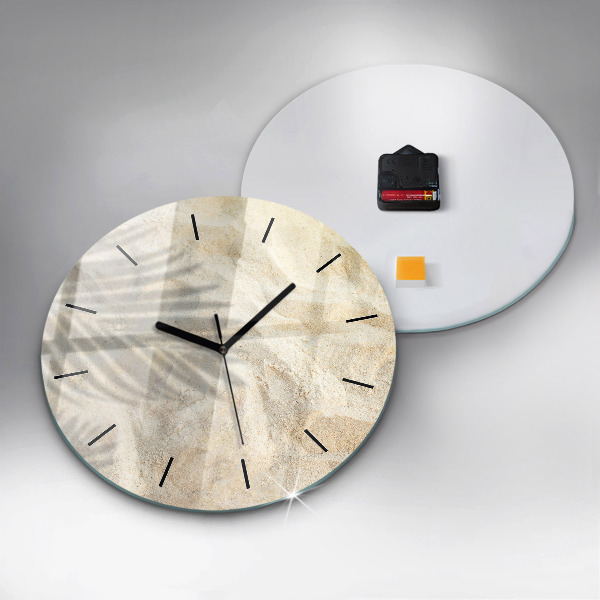 Orologio rotondo in vetro Sabbia ombra palma
