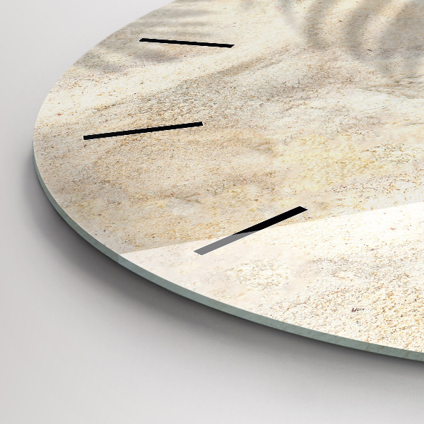 Orologio rotondo in vetro Sabbia ombra palma