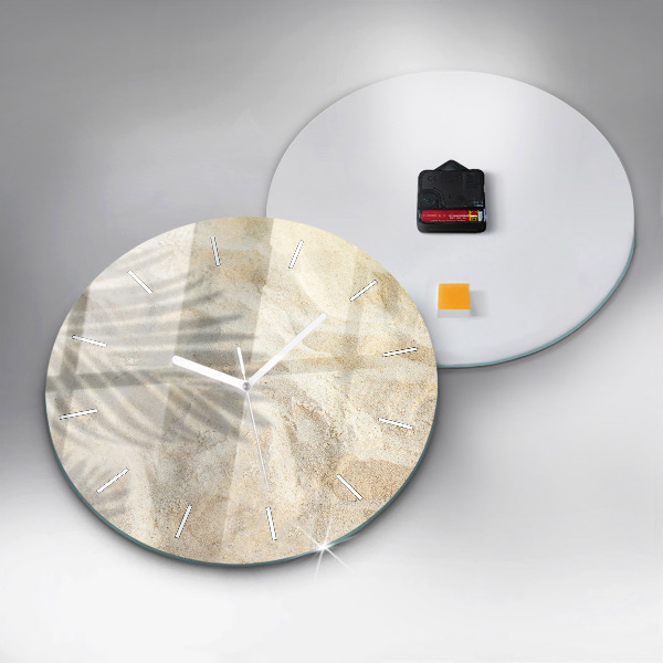 Orologio rotondo in vetro Sabbia ombra palma