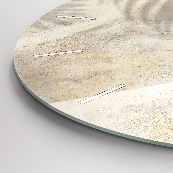 Orologio rotondo in vetro Sabbia ombra palma