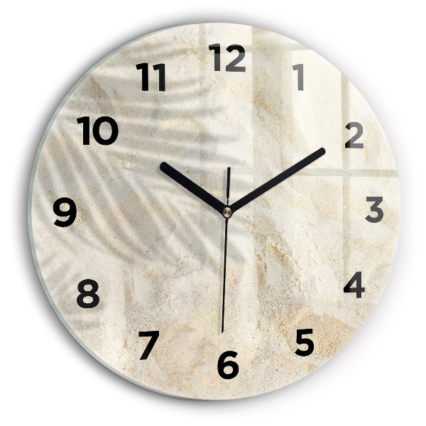 Orologio rotondo in vetro Sabbia ombra palma