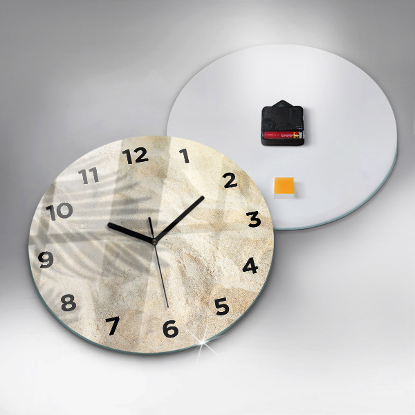 Orologio rotondo in vetro Sabbia ombra palma