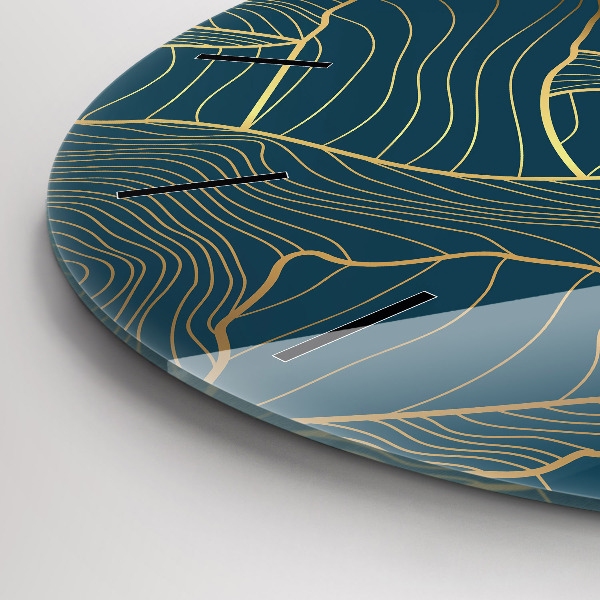 Orologio rotondo in vetro Schizzo delle montagne