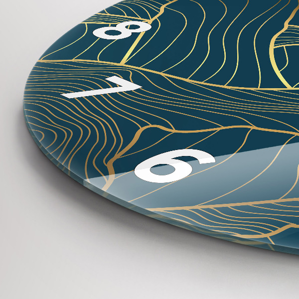 Orologio rotondo in vetro Schizzo delle montagne