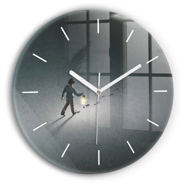 Orologio rotondo in vetro Vagabondo nell'oscurità