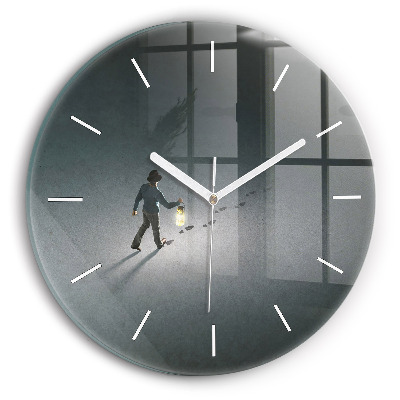 Orologio rotondo in vetro Vagabondo nell'oscurità