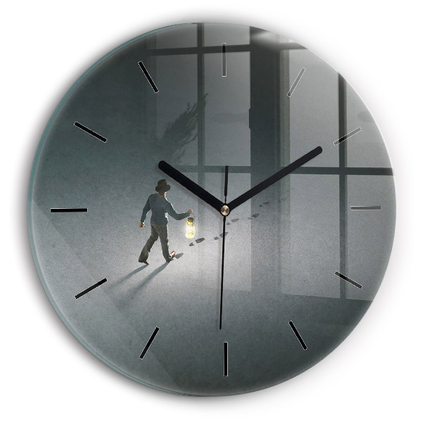 Orologio rotondo in vetro Vagabondo nell'oscurità