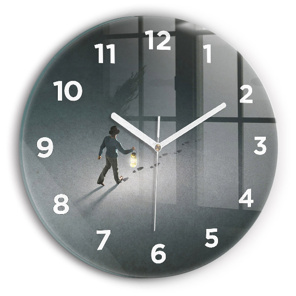 Orologio rotondo in vetro Vagabondo nell'oscurità
