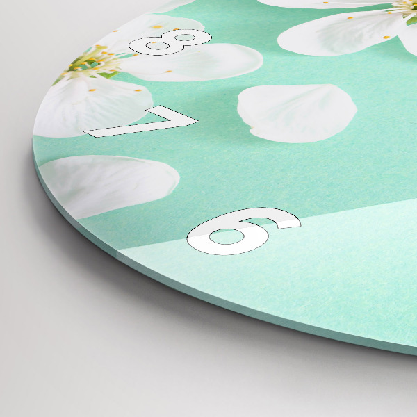 Orologio rotondo in vetro Fiori di melo in fiore