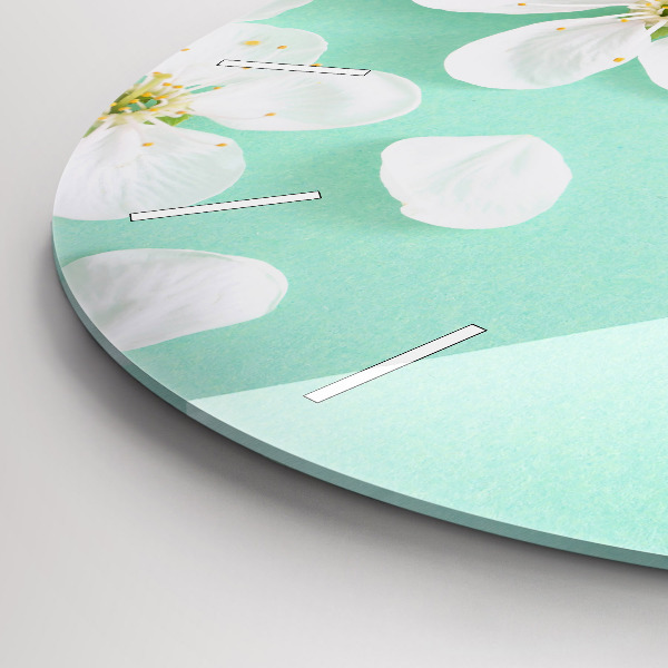 Orologio rotondo in vetro Fiori di melo in fiore