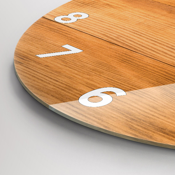 Orologio rotondo in vetro Tavole di legno