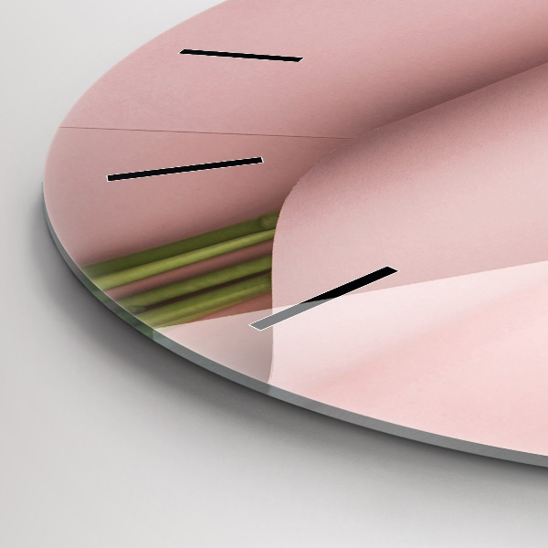 Orologio rotondo in vetro Mazzo di fiori di tulipano