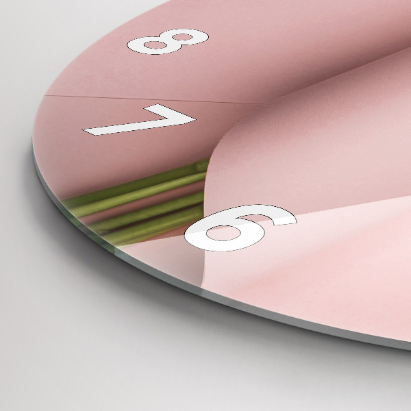 Orologio rotondo in vetro Mazzo di fiori di tulipano