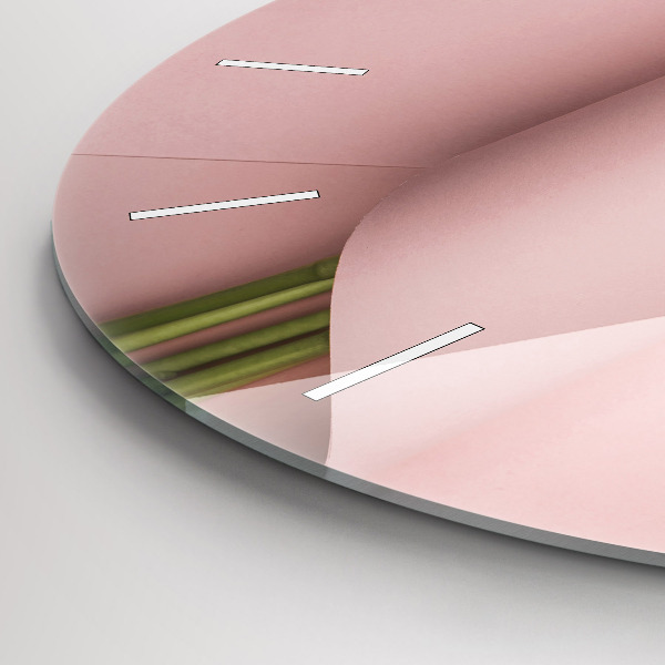 Orologio rotondo in vetro Mazzo di fiori di tulipano