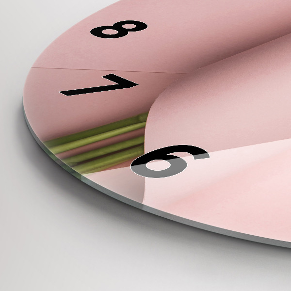 Orologio rotondo in vetro Mazzo di fiori di tulipano