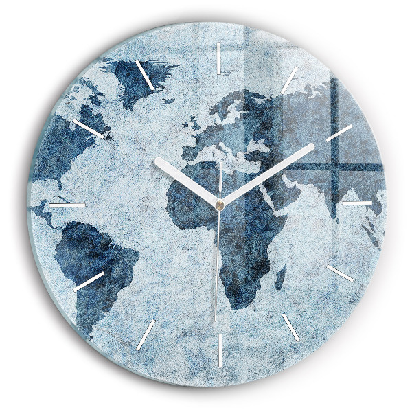 Orologio rotondo Mappa del mondo dipinta