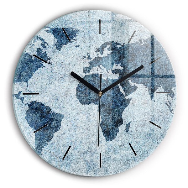 Orologio rotondo Mappa del mondo dipinta