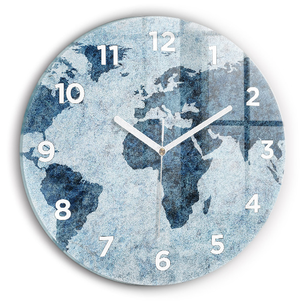 Orologio rotondo Mappa del mondo dipinta