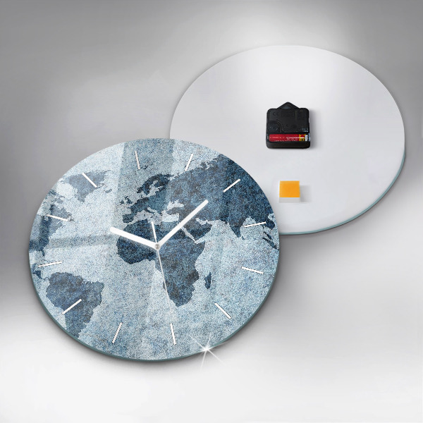 Orologio rotondo Mappa del mondo dipinta