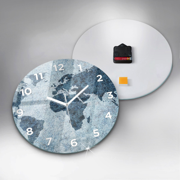 Orologio rotondo Mappa del mondo dipinta