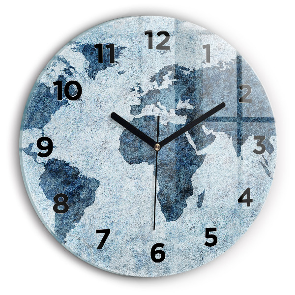 Orologio rotondo Mappa del mondo dipinta