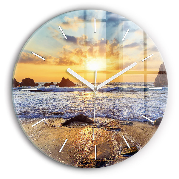 Orologio rotondo Tramonto sulla spiaggia