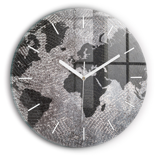 Orologio rotondo Mappa del mondo in cemento