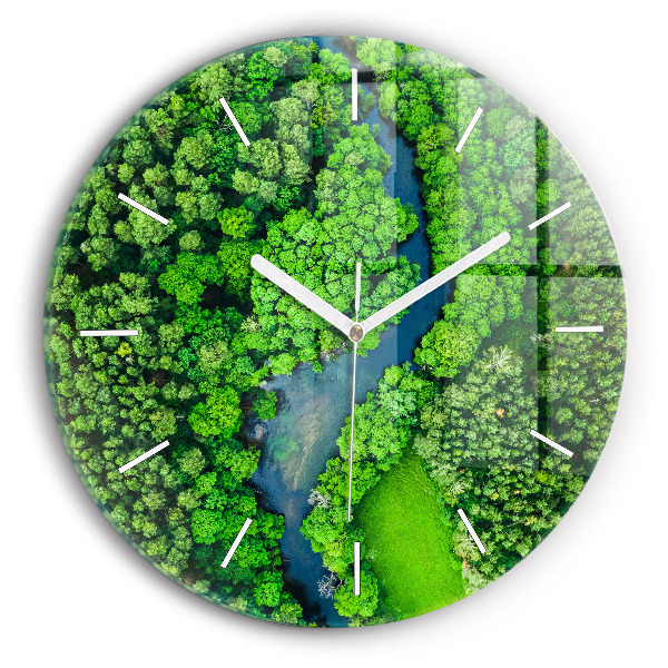 Orologio rotondo Fiume nella foresta