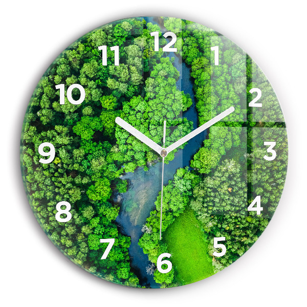 Orologio rotondo Fiume nella foresta
