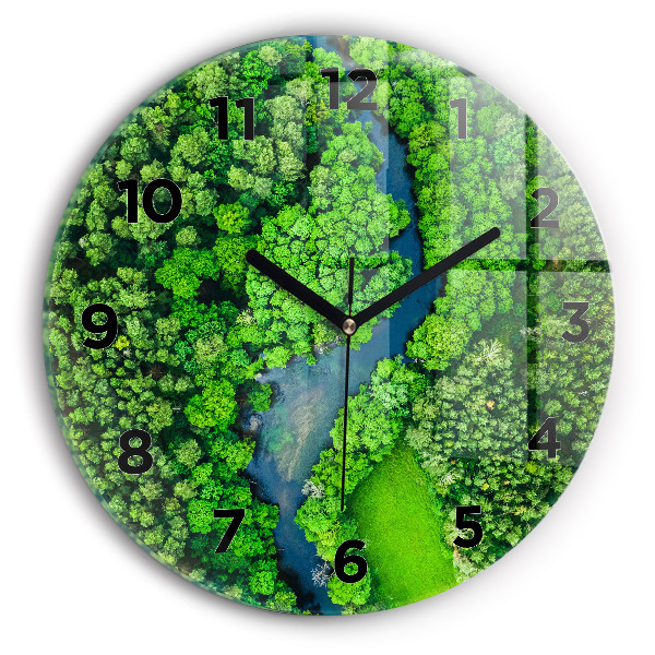 Orologio rotondo Fiume nella foresta