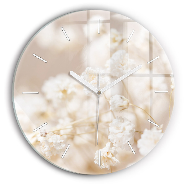 Orologio rotondo Piccoli fiori bianchi