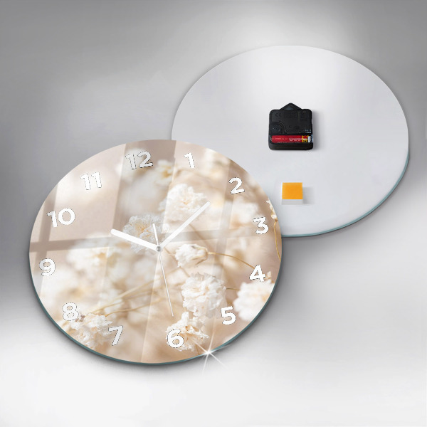Orologio rotondo Piccoli fiori bianchi