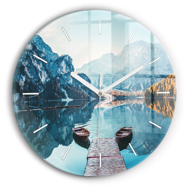 Orologio rotondo Barche sul lago