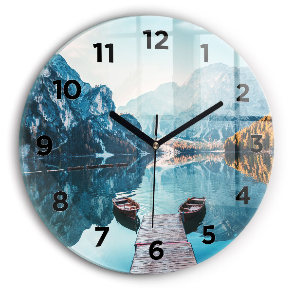 Orologio rotondo Barche sul lago