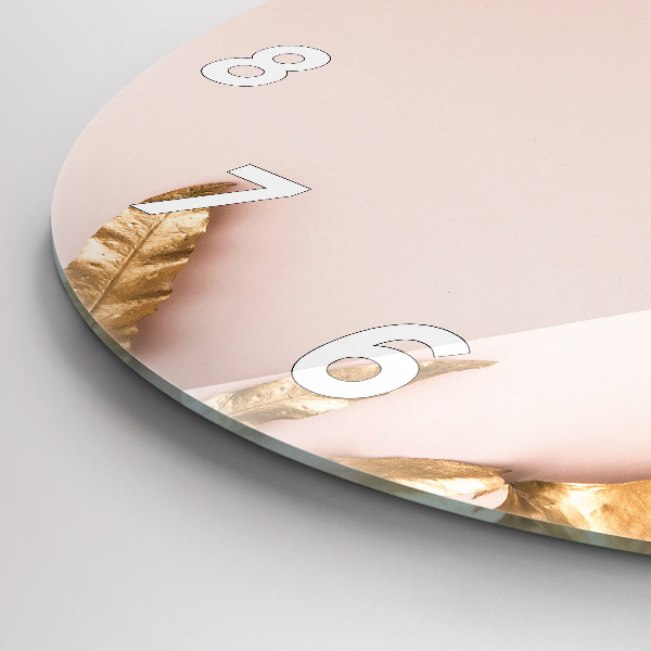 Orologio rotondo Foglie tropicali dorate