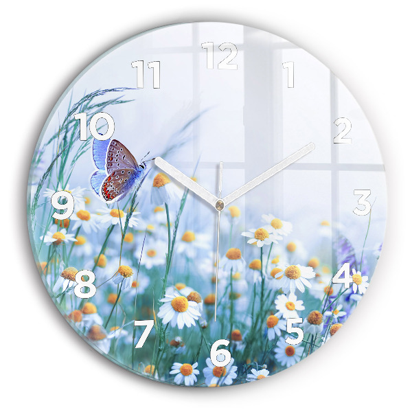 Orologio rotondo Farfalla nel prato