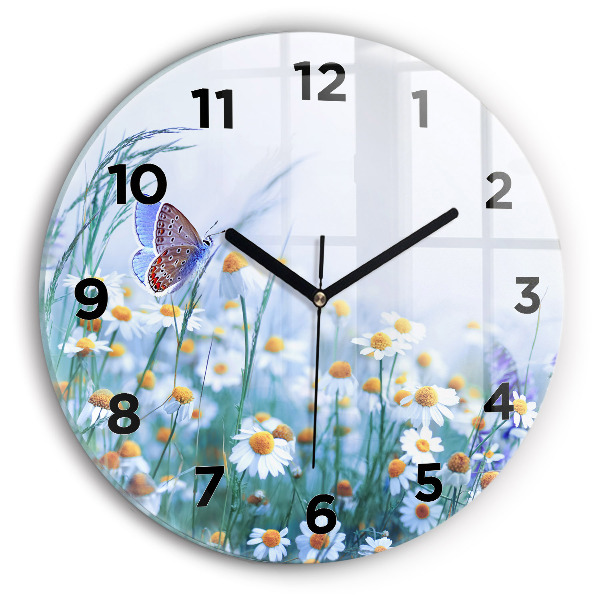 Orologio rotondo Farfalla nel prato