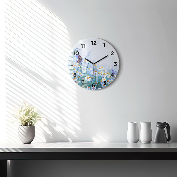 Orologio rotondo Farfalla nel prato