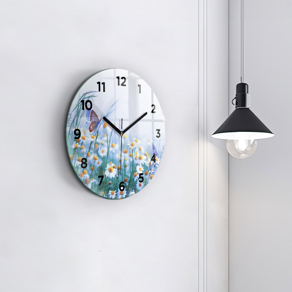 Orologio rotondo Farfalla nel prato