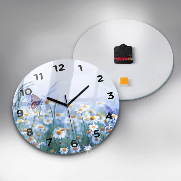 Orologio rotondo Farfalla nel prato