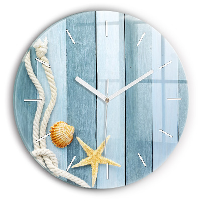 Orologio rotondo Strisce di tavole e guscio