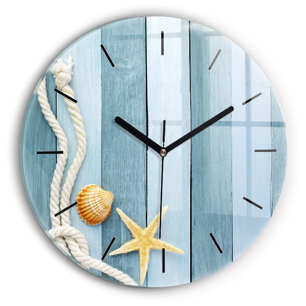 Orologio rotondo Strisce di tavole e guscio