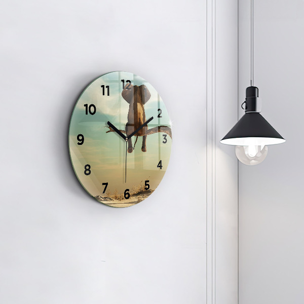 Orologio rotondo Elefante su un albero