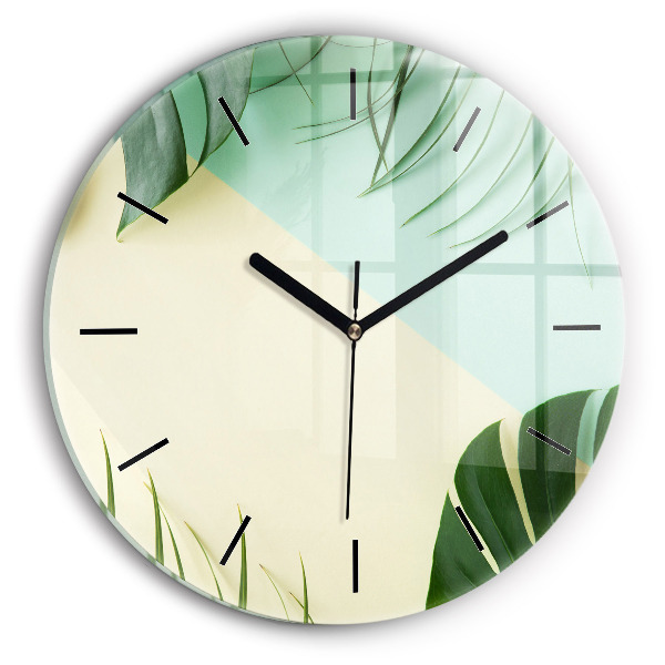 Orologio rotondo Foglie di Monstera