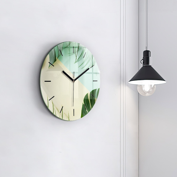 Orologio rotondo Foglie di Monstera