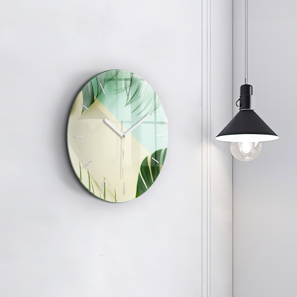 Orologio rotondo Foglie di Monstera