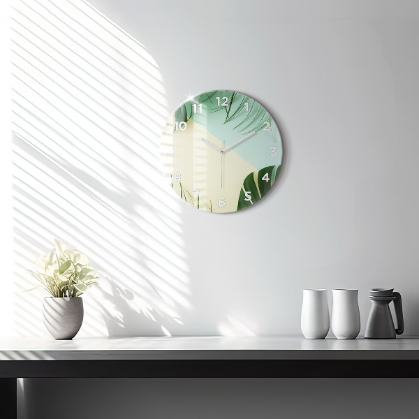 Orologio rotondo Foglie di Monstera