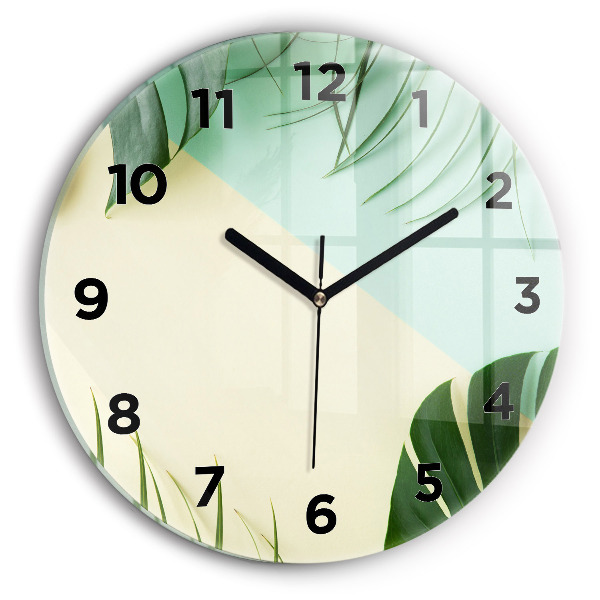 Orologio rotondo Foglie di Monstera