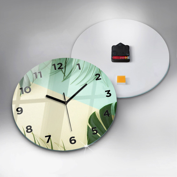 Orologio rotondo Foglie di Monstera